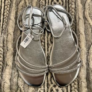 Silver rhinestone sandals